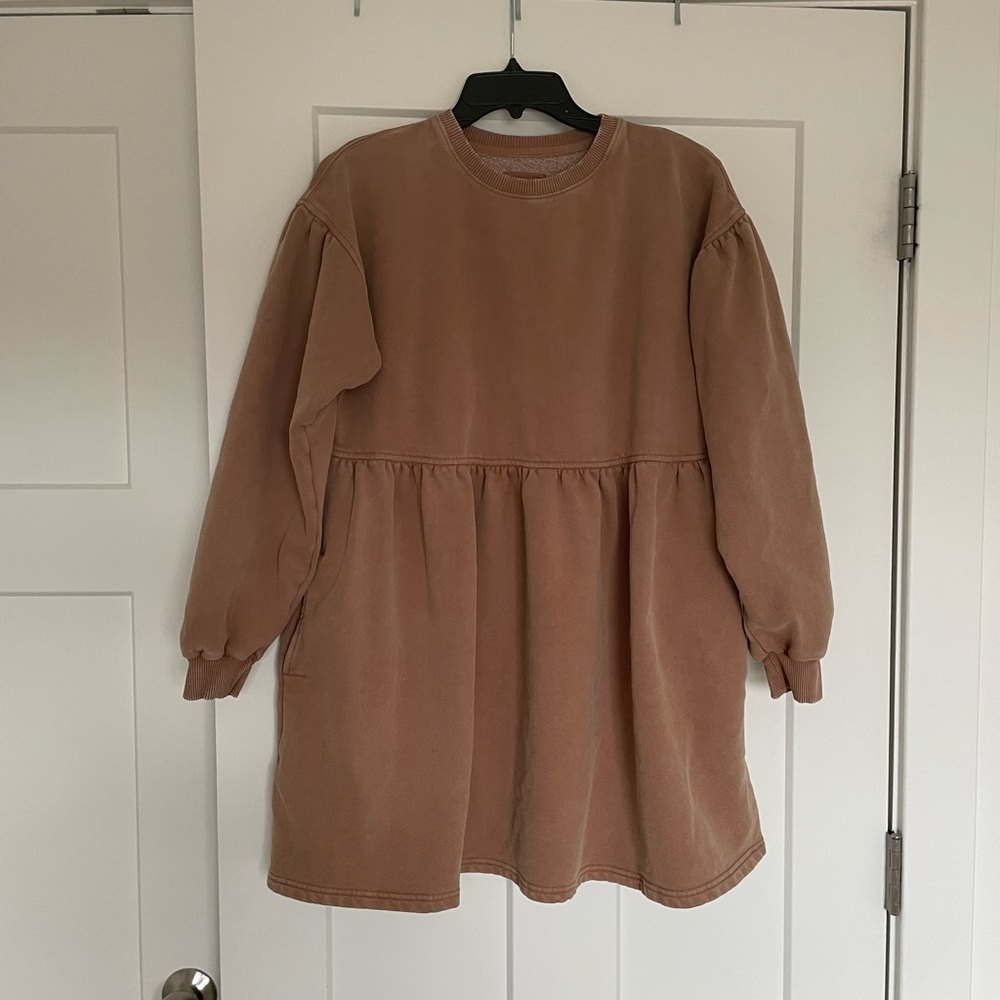 AE long sleeve fleece babydoll mini dress